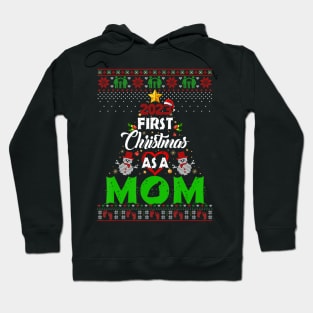 Pregnancy Baby 2023 First Christmas As A Mom Ugly Sweater Hoodie